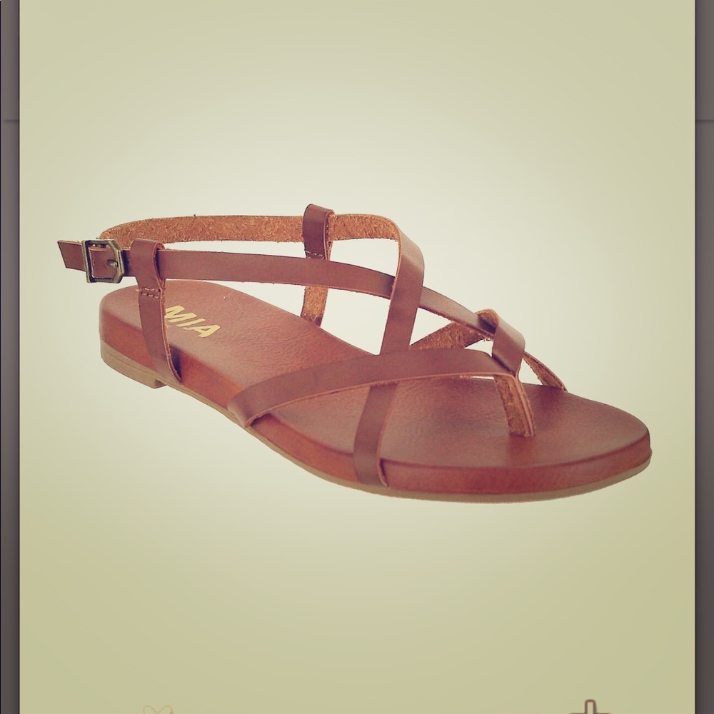 Mia Women's Lynn Strappy Sandal Cognac Size 7